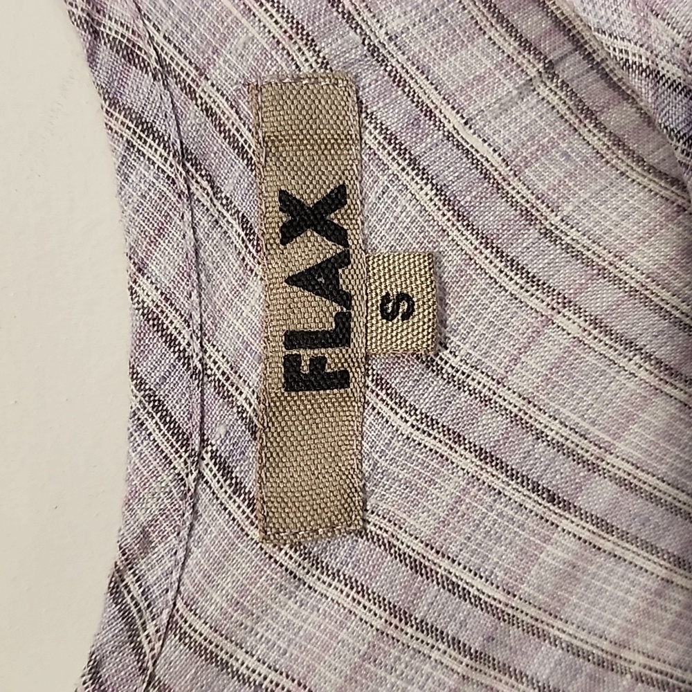 P.1 Flax 100% Linen Lavendar Plaid Tank S - Picture 2 of 3